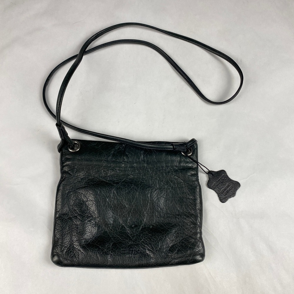 Margot Crossbody Purse Black Leather Small Zip Top Bag